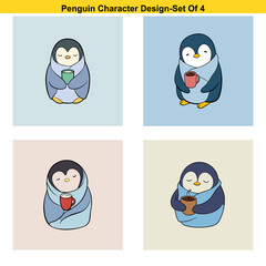 Fototapeta premium Baby Penguins Huddling for Warmth