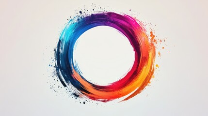 Vibrant circular brushstroke design showcasing a blend of colors, ideal for creative projects and backgrounds