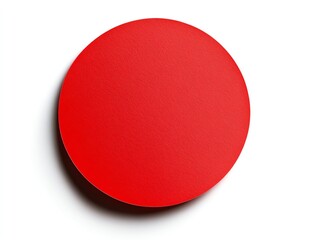 Red Circle Shape on White Background with Subtle Shadow Effect