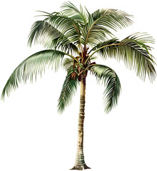 Retro illustration of palm tree cut out