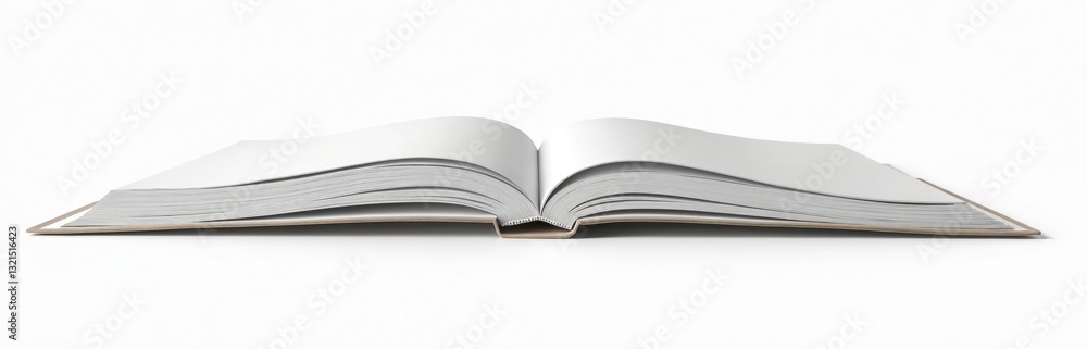 Poster open book with blank white pages for learning design template, isolated on white background. clean t