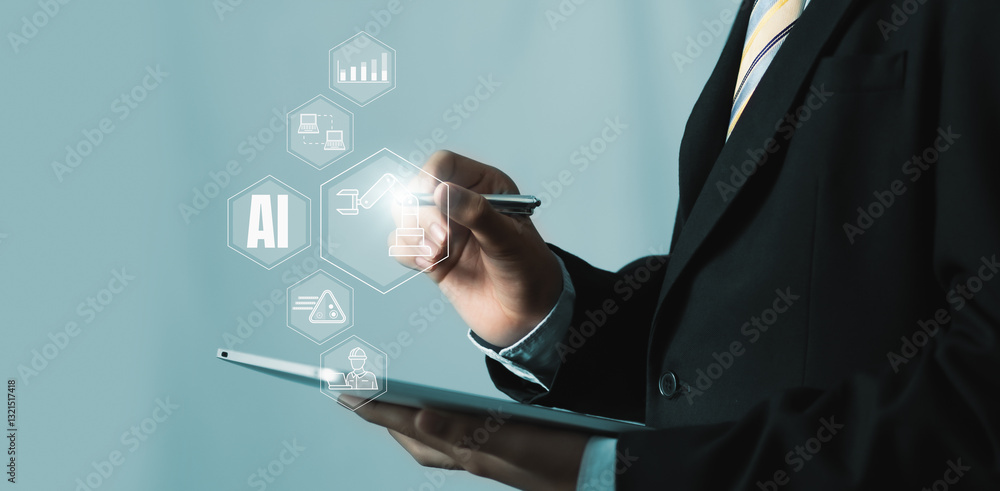 Canvas Prints robotic process automation (rpa) for business growth and ai integration in digital transformation, i