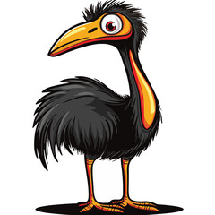 Obraz premium Cassowary, full body, simple vector logo, white background