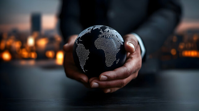 A person holds the world with both of their hands