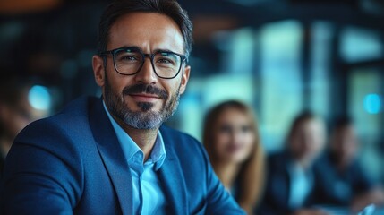Obraz premium Confident Businessman Portrait: A Professional and Successful Man