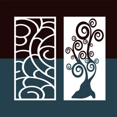 Kitchen and Hall Jali geometric CNC jaali pattern for laser cutting and interior designing vector graphics