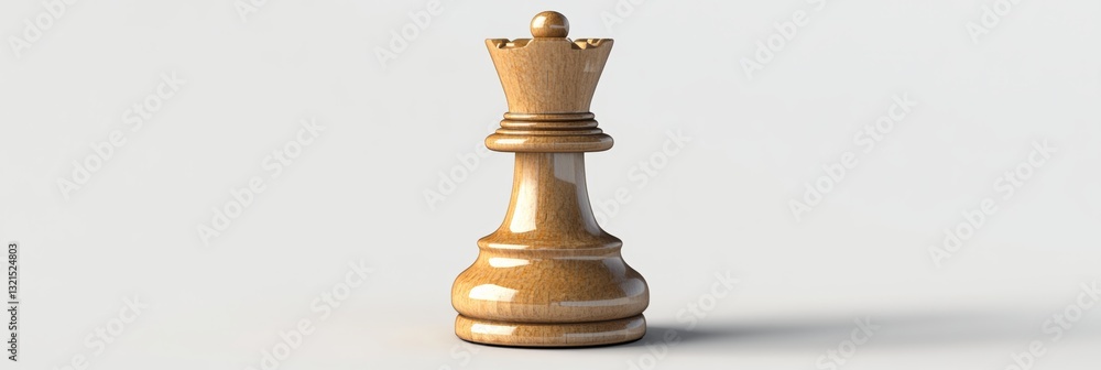Poster isolated 3d chess king piece on smooth background for design use