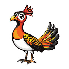 Fototapeta premium Pheasant, full body, simple vector logo, white background
