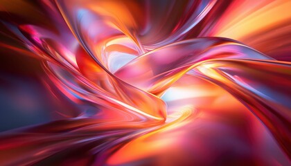 Abstract fluid forms in vibrant hues
