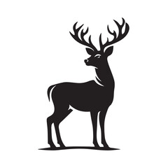 Fototapeta premium Elegant Black and White Silhouette of a Majestic Deer