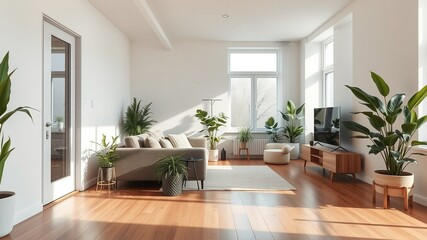 Fototapeta premium Cozy and Chic Urban Apartment Interior