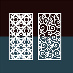 Kitchen and Hall Jali geometric CNC jaali pattern for laser cutting and interior designing vector graphics