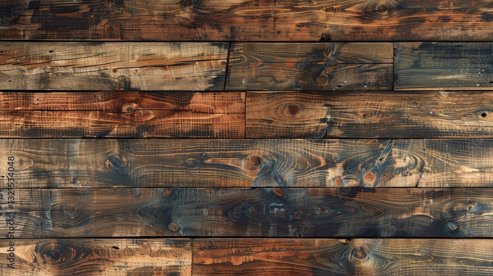 Poster a collection of weathered wooden planks displays a blend of dark and light tones. the unique texture
