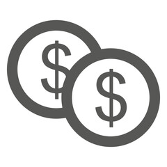 Obraz premium dollar coins flat icon.