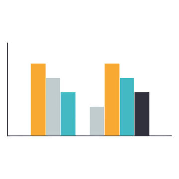 flat multicolor decreasing bar chart.