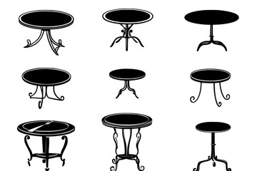 Collection of Coffee tables, furniture vector arts, interior designs