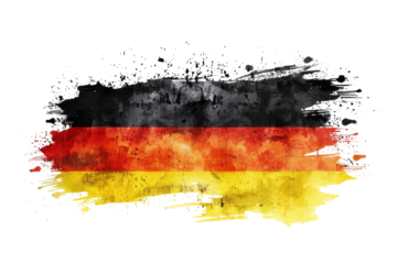 german flag in watercolor splash isolated on white or transparent png