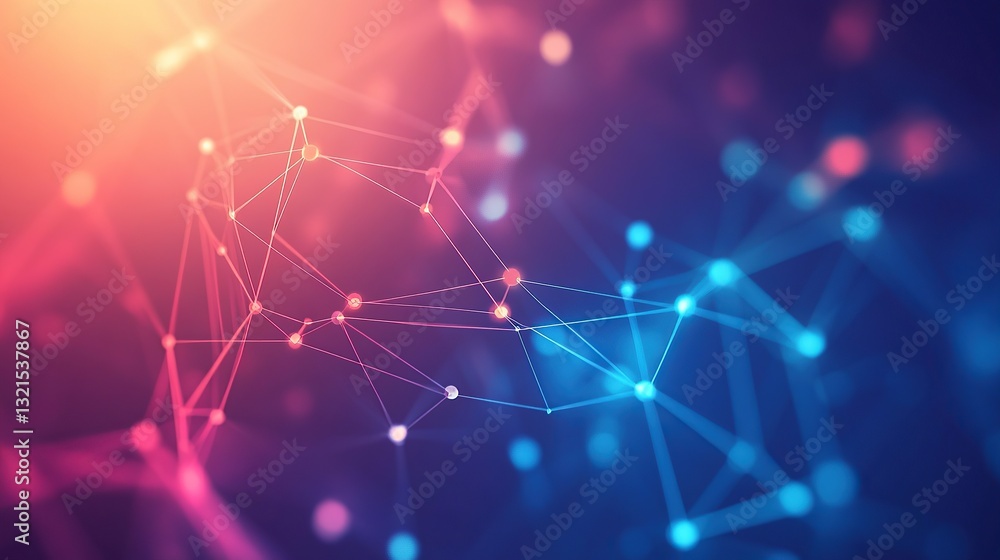 Poster abstract low-poly technology background of global telecommunication network connection for internet