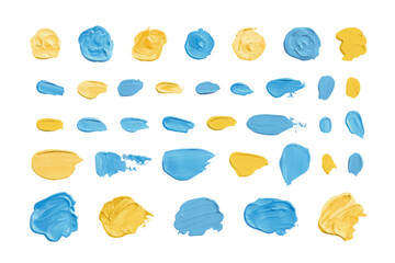 爽やかで可愛い立体的な絵の具の塗り　抽象的な装飾イラストセット　ペンキ　ペイント　顔料　塗料　厚塗り