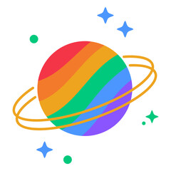  rainbow planet flat.