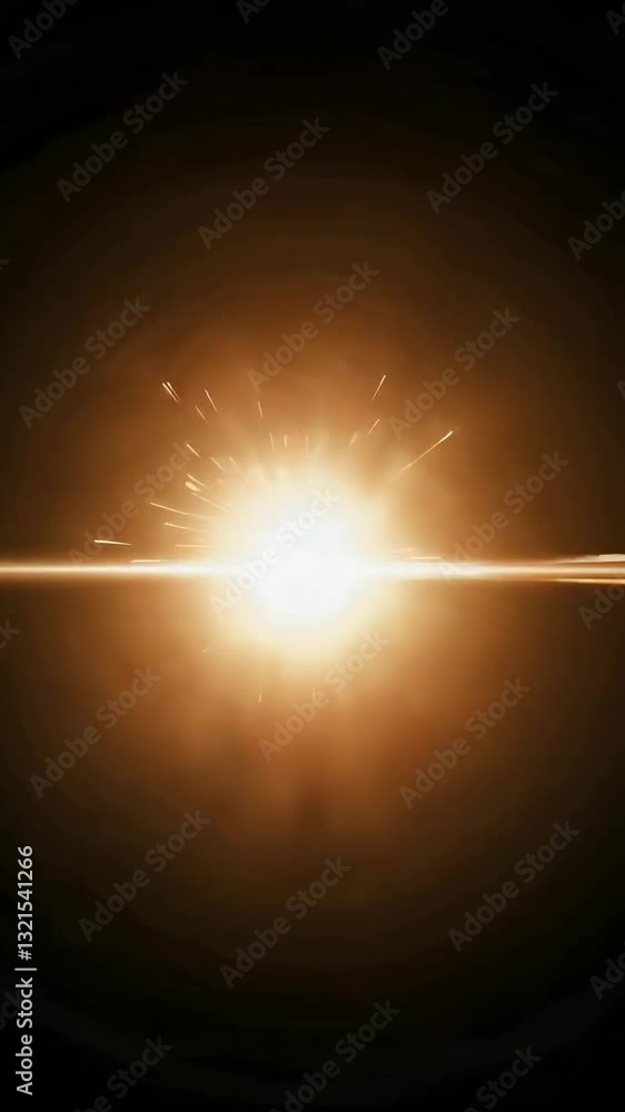 Poster explosive energy sphere expanding with dynamic spark trail in dark environment