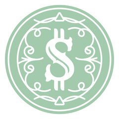 Obraz premium dollar economy coin currency icon