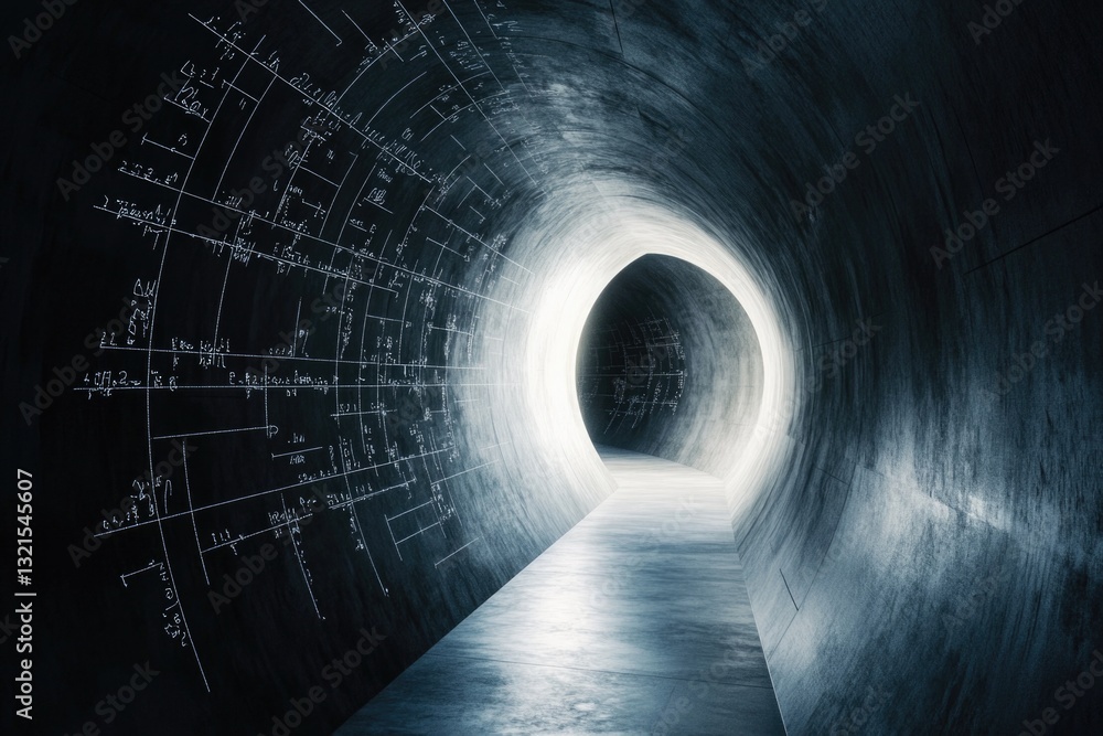 Poster a dark tunnel with a light at the end