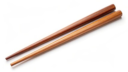 Obraz premium Detailed wooden chopsticks cut out on a clean white background