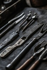 Fototapeta premium A collection of various office tools and supplies sitting on a desk or table