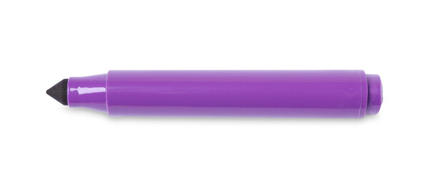 One purple marker isolated on white, top view