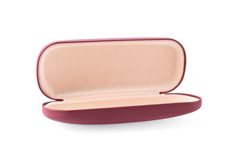 One open glasses case isolated on white