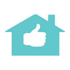 Obraz premium thumbs up house icon.