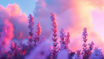 Naklejka premium Pastel flowers at sunrise