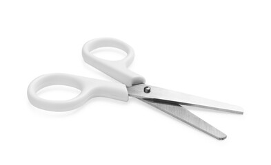 One pair of scissors isolated on white