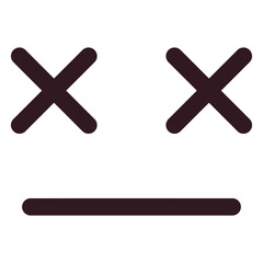 Obraz premium neutral emoticon face flat.