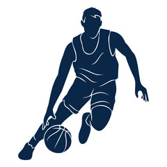 basketball player dribble cut out.
