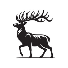 Fototapeta premium Elegant Black and White Silhouette of a Majestic Deer