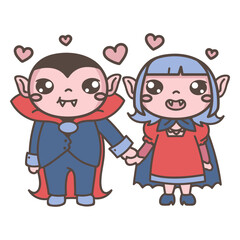 cute cartoon vampire couple.