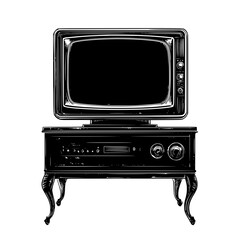 Steampunk TV stand, furniture vector art, interior design