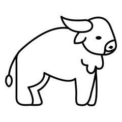 ox farm animal side view.