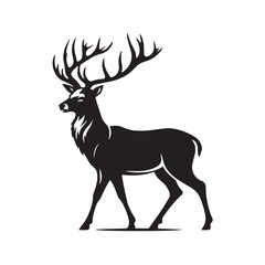 Fototapeta premium Elegant Black and White Silhouette of a Majestic Deer