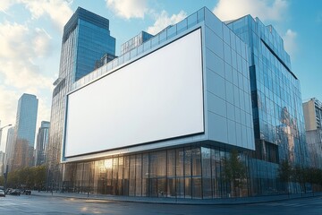 Modern Skyscraper with Blank Billboard