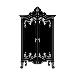 Baroque Wardrobe, household object, vector graphic