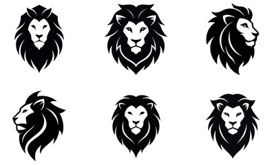 Collection of Powerful Lion Logos in Silhouette
