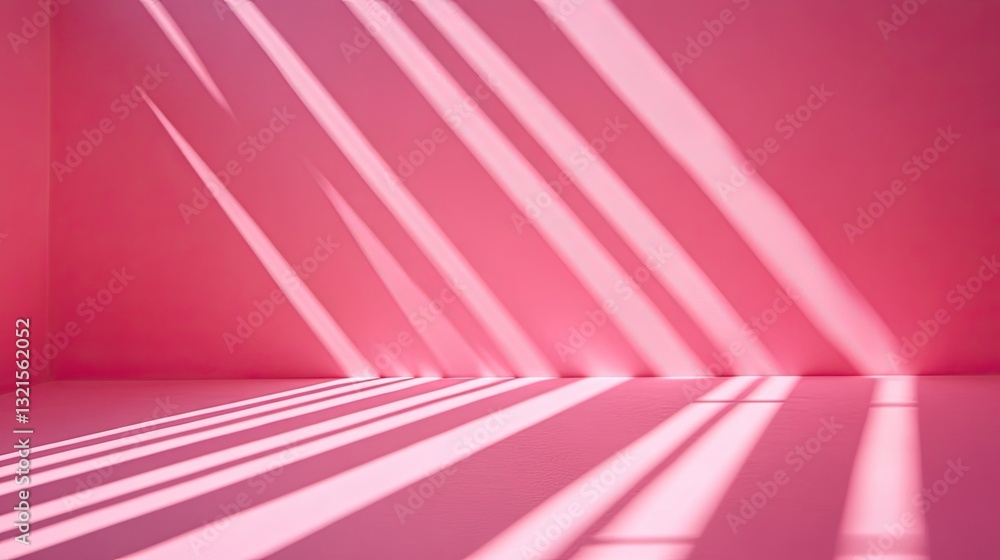 Poster modern pink backdrop with soft diagonal light beams casting gentle shadows for a sophisticated look