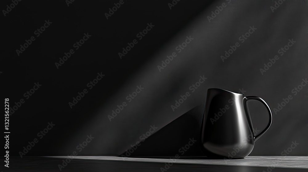 Aufkleber moody black studio background with diffused rim lighting and shadow depth for artistic product visua