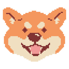 Fototapeta premium pixel art smiling bear.