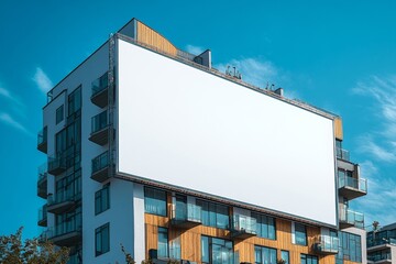 Obraz premium Modern Architectural Building with a Blank Billboard