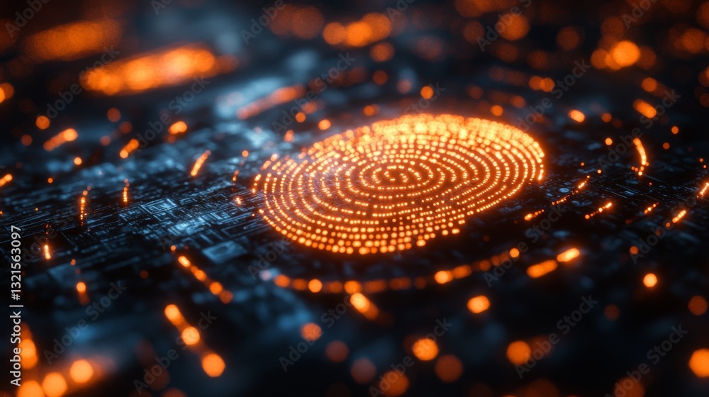 Poster A digital landscape showcases intricate patterns representing qubits in superposition and entangled states.