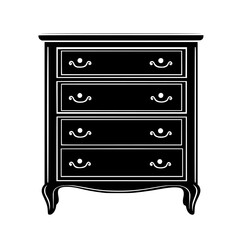 Neoclassical Dresser, household object, vector graphic